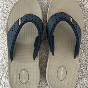 Restoration Navy and Tan Flip Flops! Never worn!